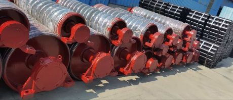 Industrial conveyor drive pulleys with steel shell