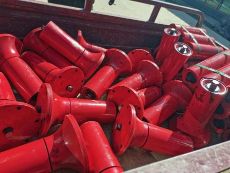 Friction idler rollers stacked in factory